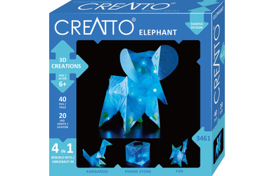 CREATTO - Elefant - 3D Puzzle mit LED-Lichtern