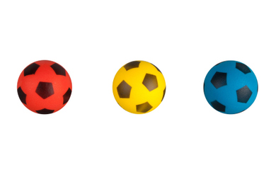 Softball 3er-Set - Fußball-Design - für Schläger - Ø ca. 7 cm