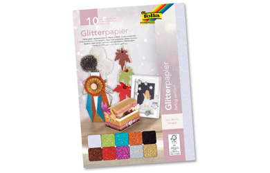 Glitterpapier - 10 Blatt