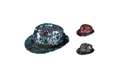 Fedora - Pailletten - für Erwachsene - verschiedene Farben