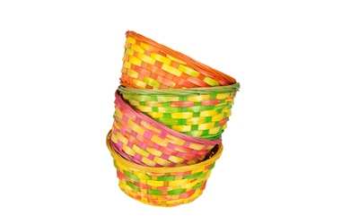 Osterkörbchen - bunt - aus Bambus - ca. 20 x 9 cm - 1 Stück 