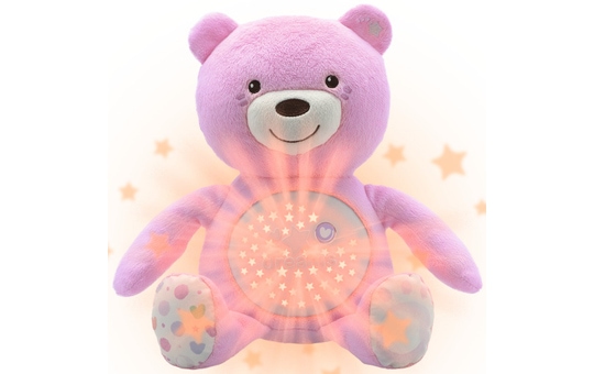 Chicco - Nachtlicht für Babys mit Musik - Bär - rosa 