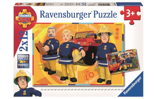Puzzle-Box - Feuerwehrmann Sam im Einsatz - 2x 12 Teile 
