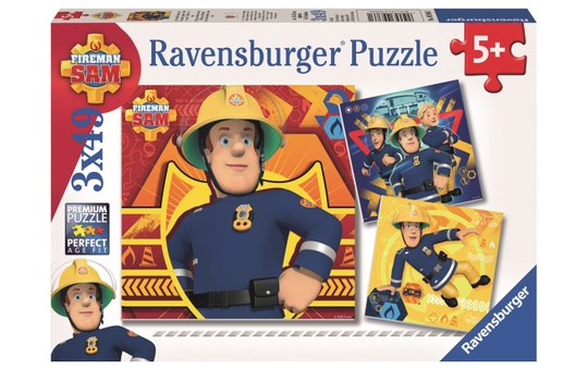 Puzzle-Box - Bei Gefahr Feuerwehrmann Sam rufen - 3x 49 Teile 