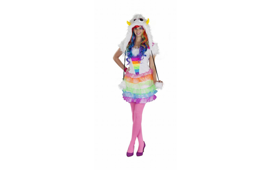 Kostüm - Regenbogenmonster, 2-teilig, aus Plüsch, für Erwachsene 
