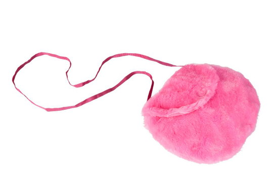 Umhängetasche aus Plüsch, in pink