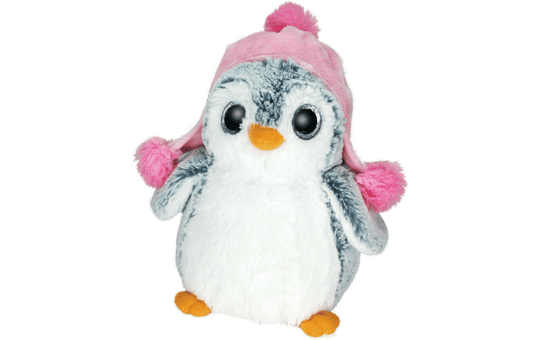 Pinguin Kuscheltier mit rosa Mütze, ca. 25 cm 