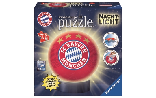 3D Puzzle-Ball - FC Bayern München - Nachtlicht - 72 Teile 