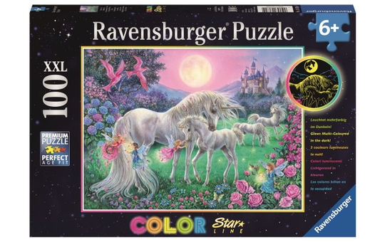 Puzzle - Einhörner im Mondschein - 100 XXL Teile - Color Starline 