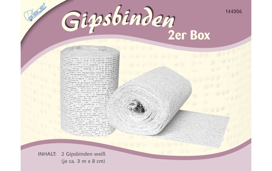 Gipsbinden weiß - 2er Box - 3m x 8cm 