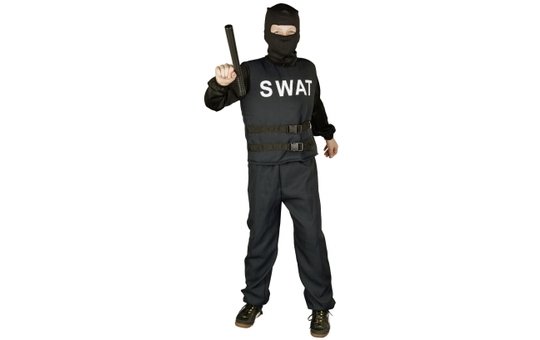 Kostüm - SWAT-Polizist - für Kinder - 3-teilig - Größe 134/140