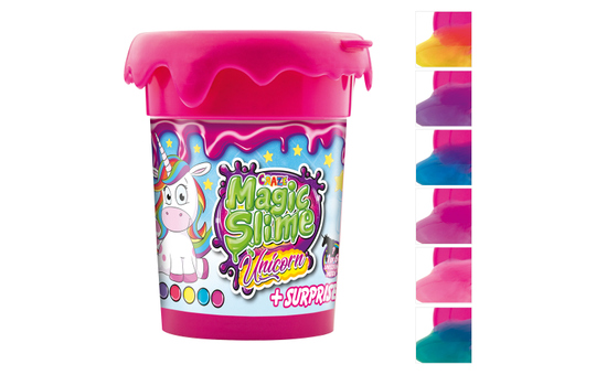 Magic  Slime - Glitzerschleim mit Sammelfigur Einhorn - verschiedene Farben - 1 Stück 