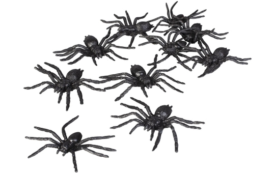Kunststoff Spinnen 15 Stück schwarz 