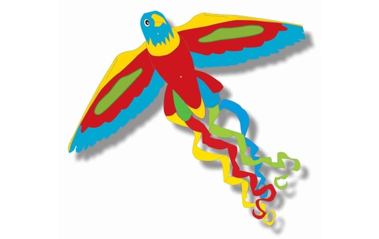 Flugdrachen Papagei - ca. 52 x 122 cm 