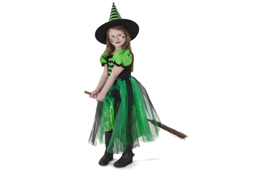 Kostüm - Grüne Spinnenhexe - für Kinder - 2-teilig 