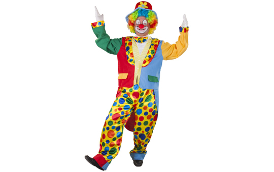 Kostüm - Clown - für Erwachsene - 3-teilig - Größe 56/58