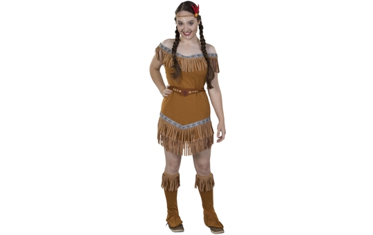 Kostüm - Indianerin - für Erwachsene - 4-teilig - Größe 36/38