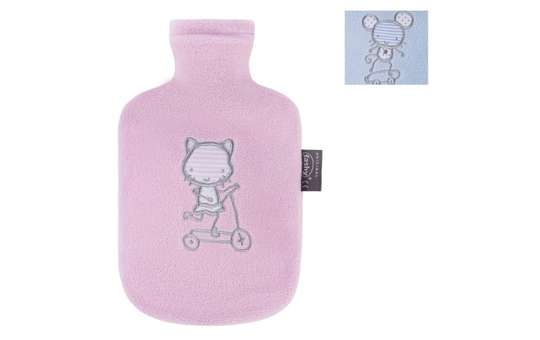 Kinder-Wärmflasche mit Fleecebezug - 0,8 L - 1 Stück 