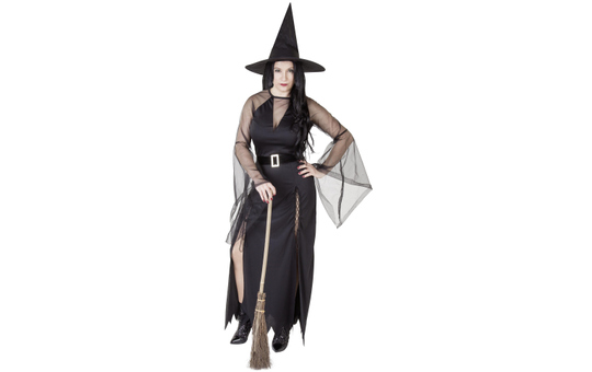 Kostüm - Schwarze Hexe - für Erwachsene - 3-teilig - verschiedene Größen 