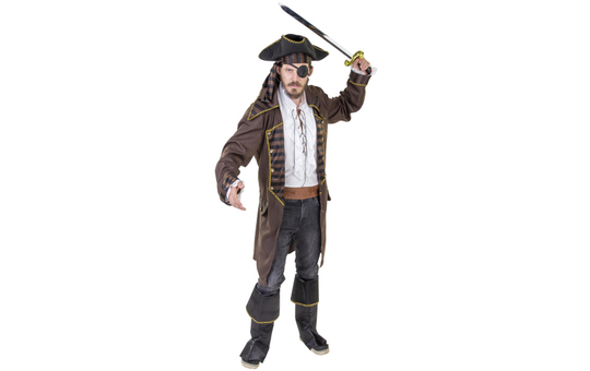 Kostüm - Piratenkapitän - für Erwachsene - 6-teilig - Größe 56/58