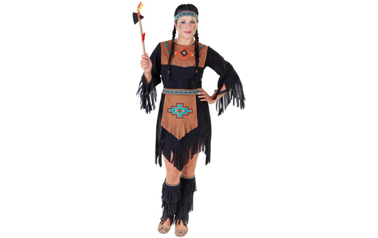 Kostüm - Indianerin - für Erwachsene - 3-teilig - Größe 36/38