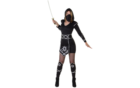 Kostüm - Ninjalady - für Erwachsene - 4-teilig - Größe 40/42