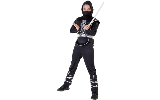 Kostüm - Ninja - für Kinder - 7-teilig - Größe 110/116