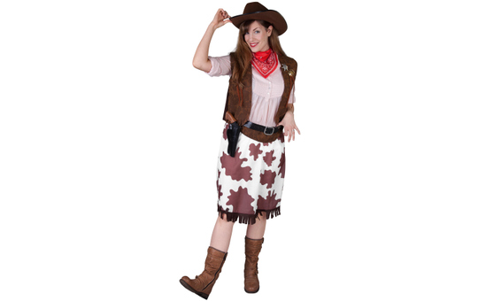 Kostüm - Cowgirl - für Erwachsene - 4-teilig - Größe 36/38