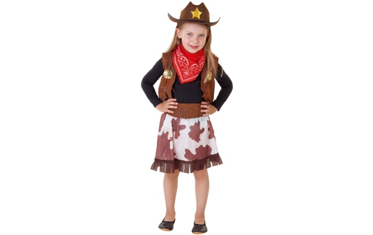 Kostüm - Kleines Cowgirl - für Kinder - 4-teilig - verschiedene Größen 