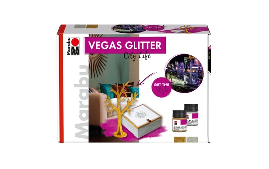 Marabu - Effektfarbe - Vegas Glitter Set - City Life 