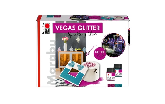 Marabu - Effektfarbe - Vegas Glitter Set - Sparkling Chic 
