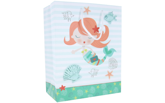 Geschenktasche - Meerjungfrau - 26 x 32,5 x 12,5 cm 