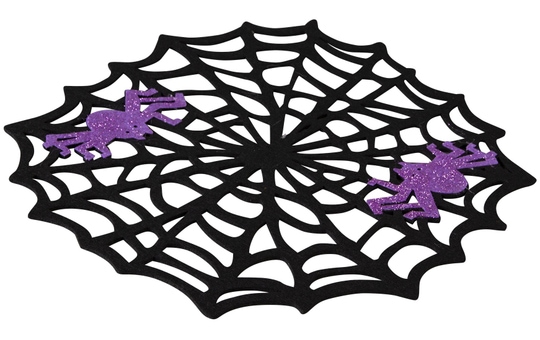 Platzmatte - Spinnenweben - aus Filz - Ø = ca. 38 cm 