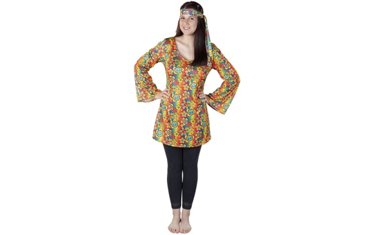 Kostüm - Smiley Hippie - für Erwachsene - 2-teilig - verschiedene Größen 