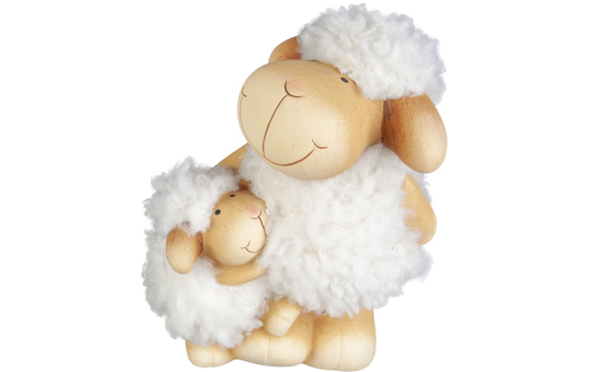 Schafe - aus Terrakotta - 14 x 11 x 18,5 cm 
