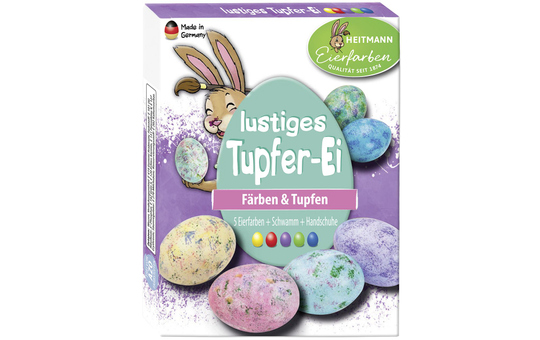 Lustiges Tupfer-Ei - Eierfarben - 5 Stück 