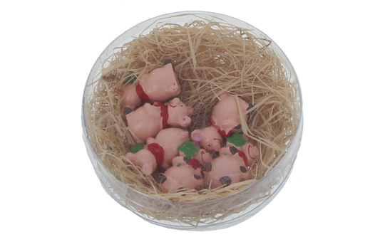 Streudeko - Schweinchen - aus Polyresin - ca. 2,5 x 2 cm - 6 Stück 