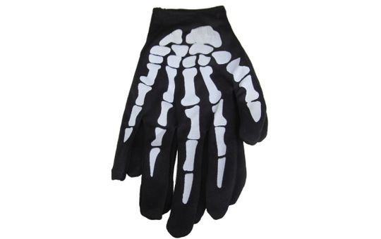 Skelett-Handschuhe Für Erwachsene – Gruselige Latex-Hände Mit Gelbem Skelett-Design – Halloween Kostümzubehör