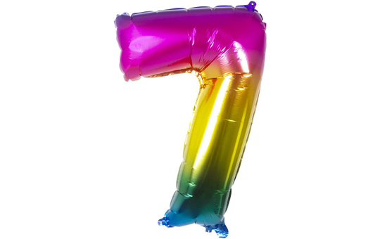 Folienballon - Bunte Zahl - 7 - sieben