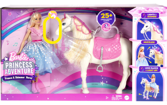 Barbie - Prinzessinnen Abenteuer - Tanzendes Pferd und Puppe 