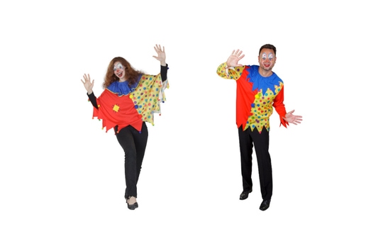 Kostüm - Bunter Clown - für Erwachsene - Einheitsgröße für Damen oder Herren 