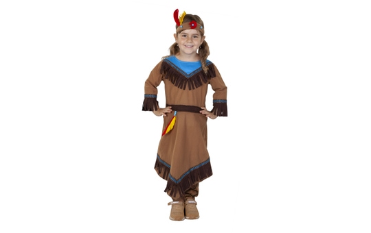 Kostüm - Indianermädchen - für Kinder - 3-teilig - Größe 98/104