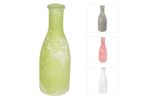 Vase - aus Glas - ca. 6,5 x 18,5 cm - verschiedene Farben 