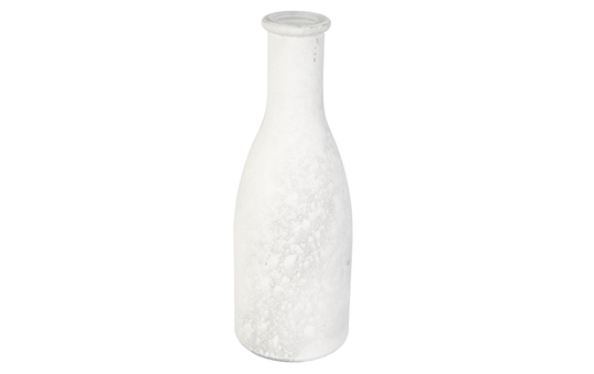 Vase - aus Glas - ca. 6,5 x 18,5 cm - weiß