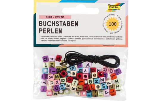 Buchstaben-Perlen - 100 Stück - farbig 