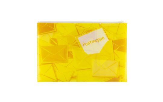 Postmappe DIN A4 mit Zipper - gelb  