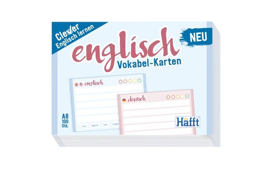 Vokabel-Karten - Englisch - DIN A8 - 100 Stück 