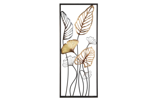 Wanddeko - Blätter - ca. 34,5 x 2,5 x 91 cm 