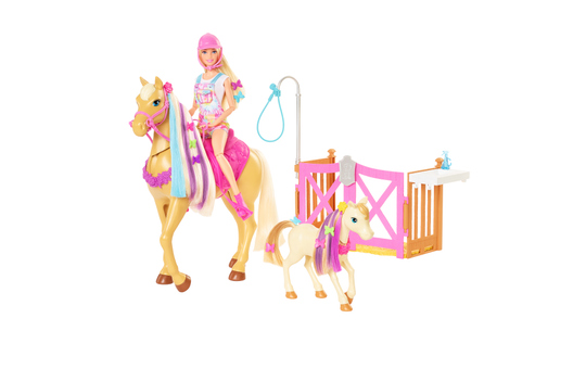 Barbie - Puppe mit Pferd und Fohlen 