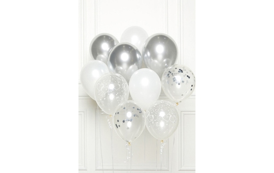 Ballon-Set - Silber - 10 Stück 